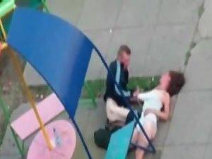 Silly couple trying to fuck on playground Picture 8