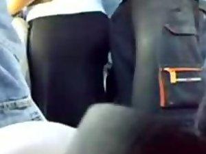 Nice plump ass spied in a bus