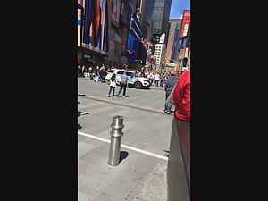 Stupid slut's upskirt before sitting down Picture 2