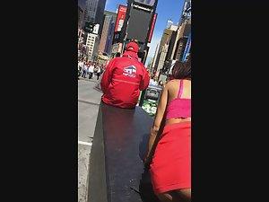 Stupid slut's upskirt before sitting down Picture 3