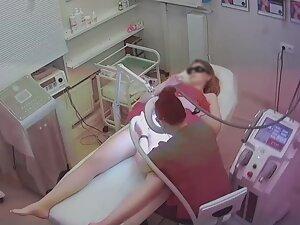 Spying while cosmetician works on a hot pussy Picture 6