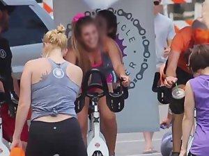 Like she is fucking the bicycle