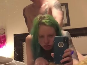 Punk girl films herself while she gets fucked Picture 1