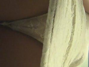Hot camel toe in lace thong Picture 3