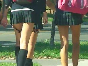Schoolgirls in sexy short skirts Picture 3