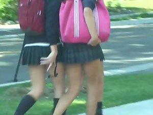 Schoolgirls in sexy short skirts Picture 4