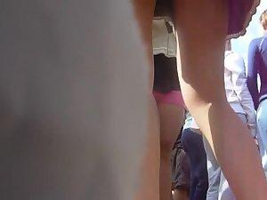 Charming upskirt view under her skirt Picture 8