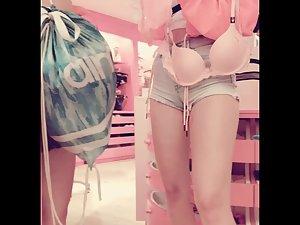 Shorts are ripping her ass and pussy in half Picture 2