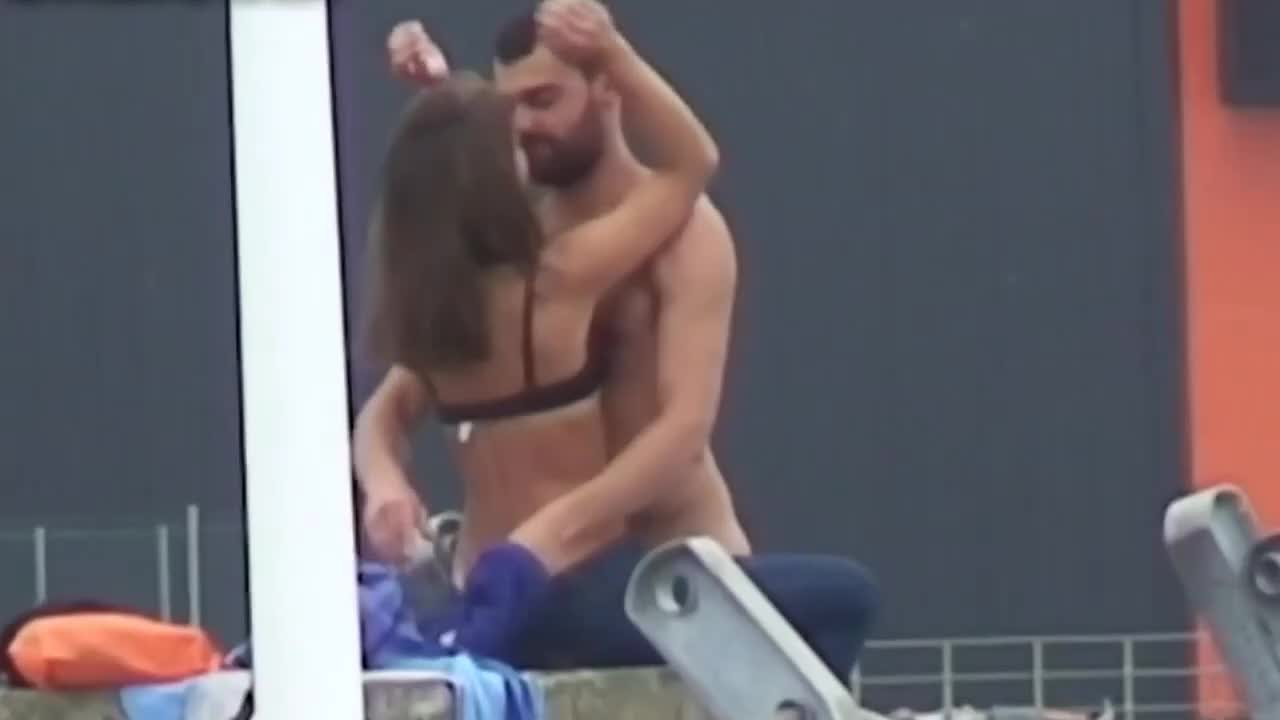 Boyfriend cant stop touching her ass and pussy