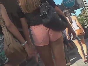 Pink shorts deep in young ass crack Picture 3