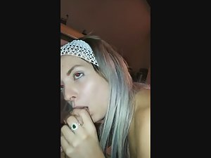 Blowjob and sex talk with trashy girl Picture 8