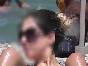 Wet bikini sunk inside shaved pussy Picture 5