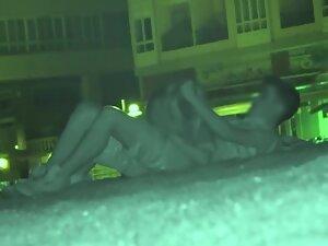 Sex and blowjob caught at night on beach Picture 7