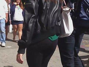 Hot chick yanks tights on her ass Picture 4