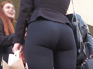 Fancy woman with awesome body in tight clothes