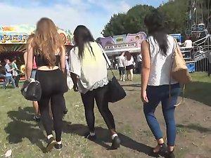Visible thong of hot teen during festival day Picture 2