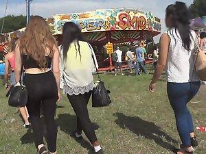 Visible thong of hot teen during festival day Picture 3