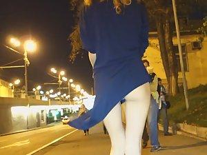 Naughty girl flashes nudity in public Picture 5