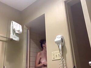 Spying on big natural boobs in the bathroom Picture 5