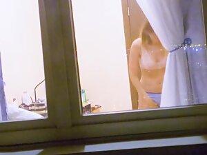 Window peep on neighbor's juicy naked tits Picture 1