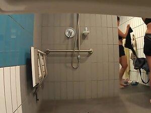 Spying on huge naked butt in locker room shower Picture 4