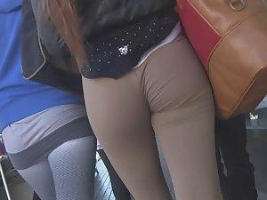 Tight beige pants are nice and clingy Picture 1