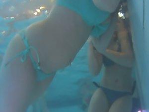 Big boobs from inside the swimming pool