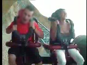 Tits out during a roller coaster ride Picture 2