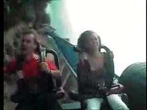 Tits out during a roller coaster ride Picture 7