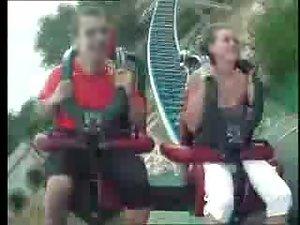 Tits out during a roller coaster ride Picture 8