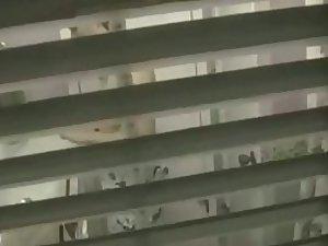 Peeping on my neighbor through the grill Picture 1