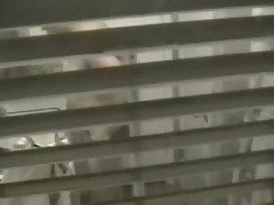 Peeping on my neighbor through the grill Picture 4