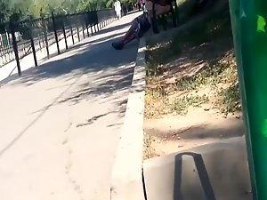 Teenagers fucking on a park bench Picture 3