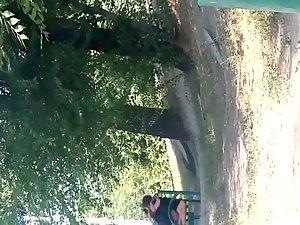 Teenagers fucking on a park bench Picture 6