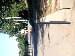 Teenagers fucking on a park bench Picture 8