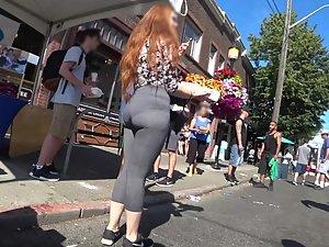 Phat ass and thong of a teen redhead Picture 6