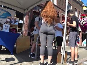 Phat ass and thong of a teen redhead Picture 8
