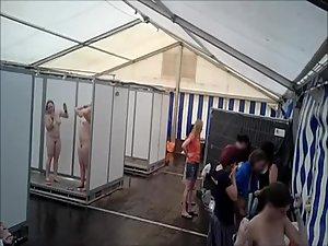 Lots of naked girls in a big public shower Picture 4
