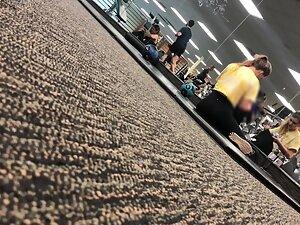 Fit girl stretching on the gym floor Picture 5