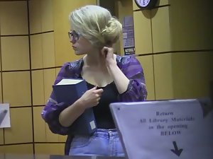 Sexy young librarian got big boobs