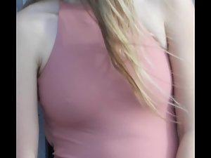 Swimsuit shows outlines of pussy and nipples Picture 8