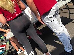Sun shines on hot butt and reveals a thong Picture 1