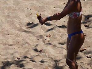 Two equally sexy friends in tiny bikinis at the beach Picture 1