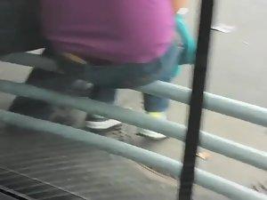 Spying on a schoolgirl's thong peeking Picture 3