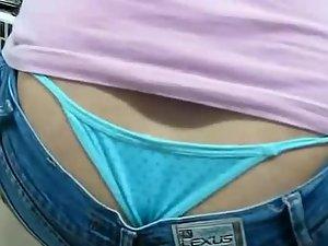 Whale tail peeks out of her trousers Picture 8