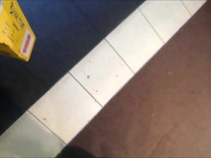 Ass cheeks halfway out of tiny jeans shorts Picture 2