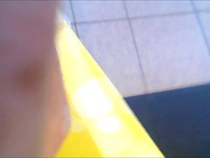 Ass cheeks halfway out of tiny jeans shorts Picture 3