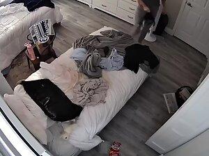 Spying on tattooed hottie changing clothes on the bed Picture 6