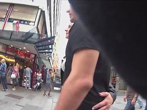 Sexy girlfriend in tight black leather pants Picture 7