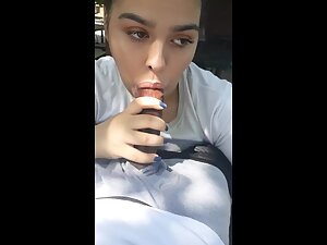 Chubby girl sucks dick and answers silly questions while making selfie video Picture 6